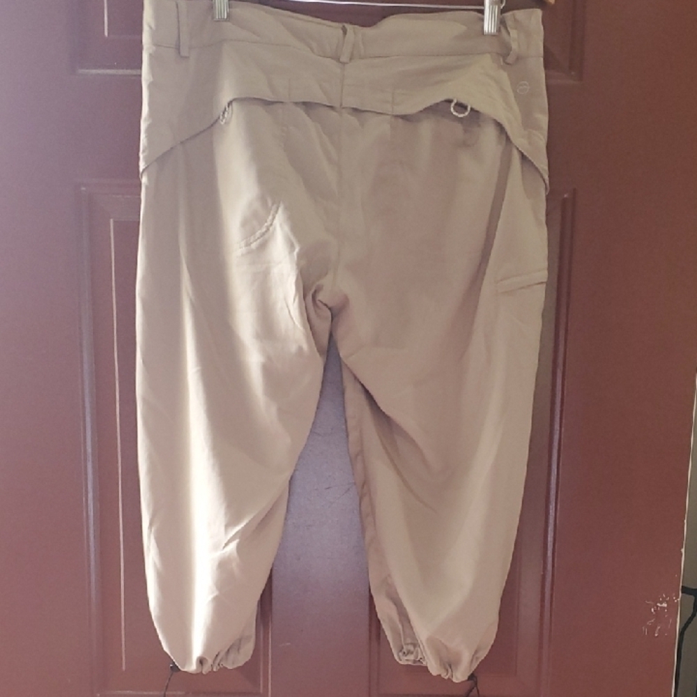 Magellan Outdoors Tan Polyester Pants Drawstring Leg Bottom Capri Length Large - Picture 14 of 14